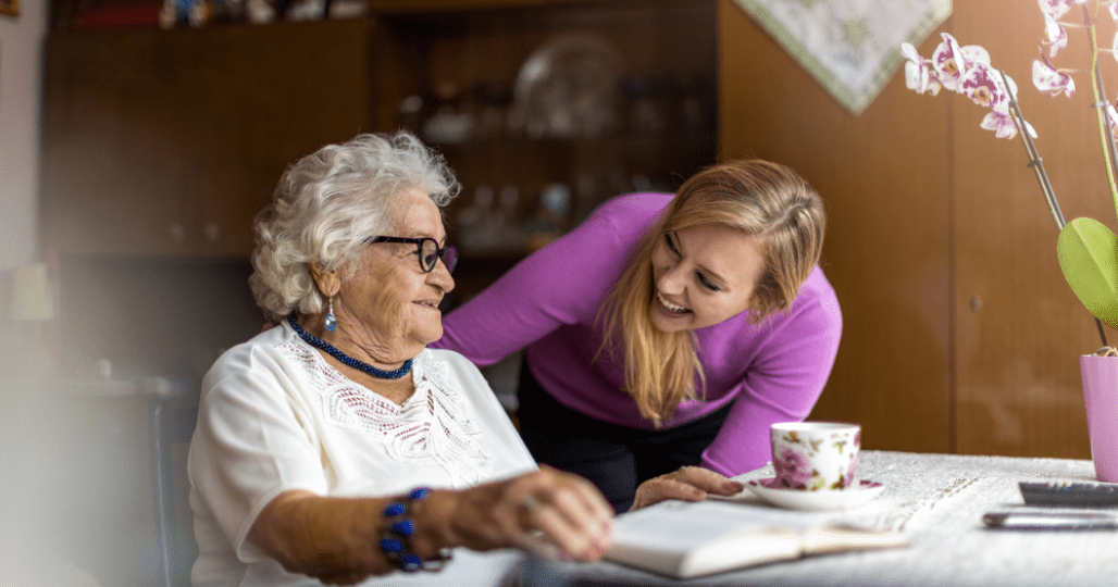 Home care professional with a senior