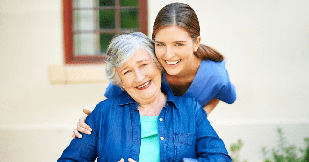 caregiver with an elderly person